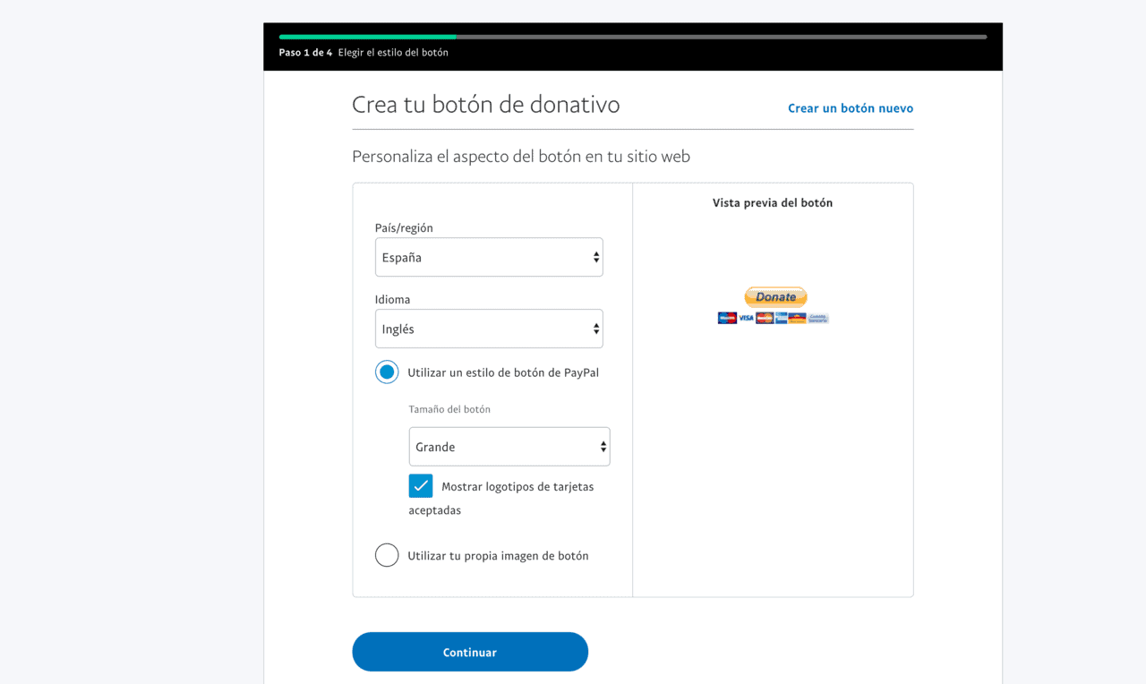 Donación sin plugins