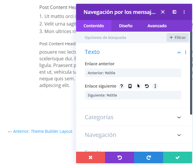 Crear plantilla para post en Divi personalizadas