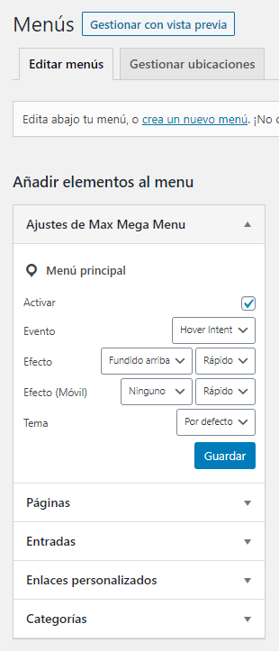 Crear un mega menú en Divi