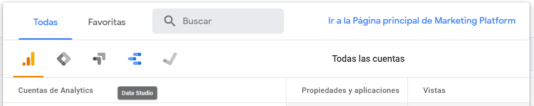 Acceder a Google Data Estudio desde Google Analytics