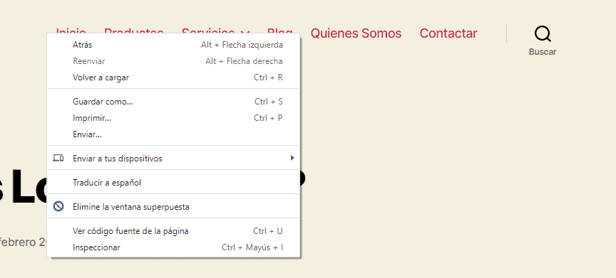 Crear menú pegajoso en WordPress. Menú fijo al hacer scroll.