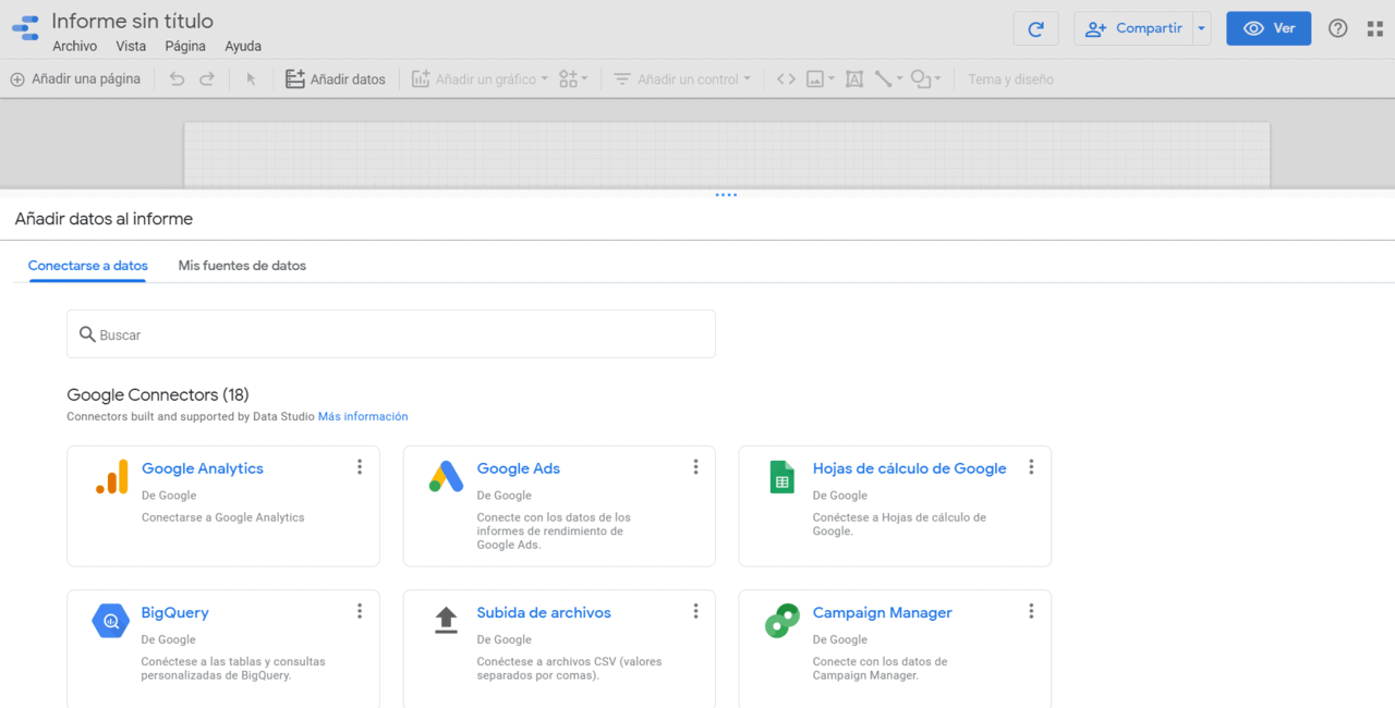 Crear Google Data Estudio de cero
