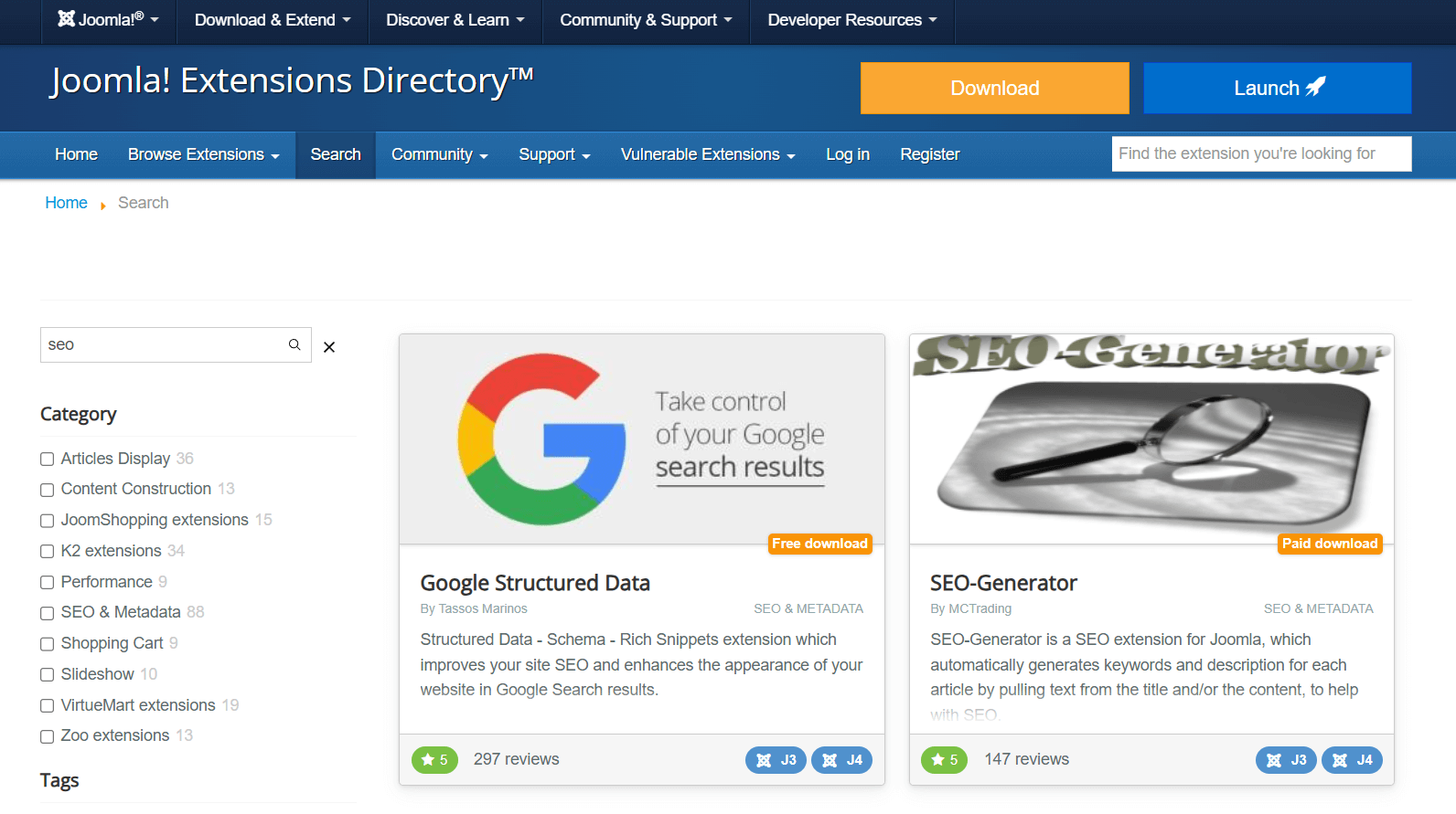extensiones joomla seo