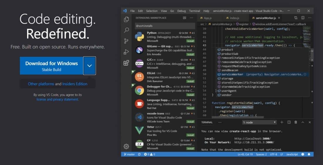 Editor de html Visual Studio Code