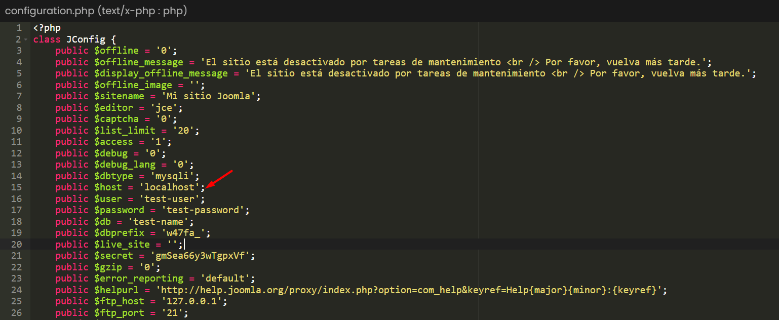 configuration joomla