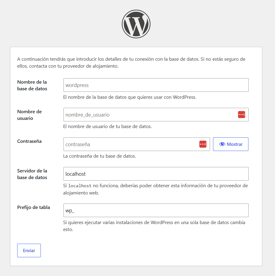 Instalar WordPress Manual