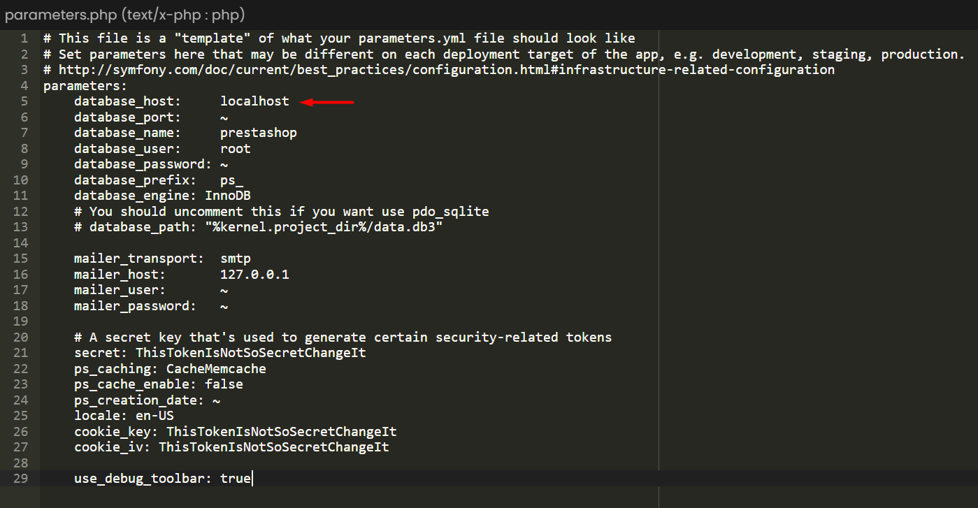 parameters prestashop