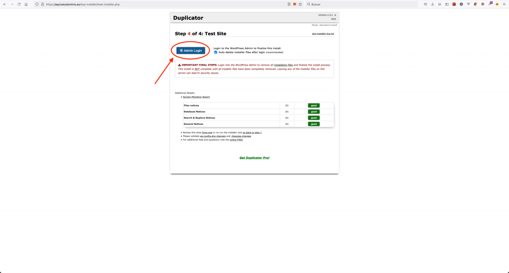 Subir WordPress con Duplicator