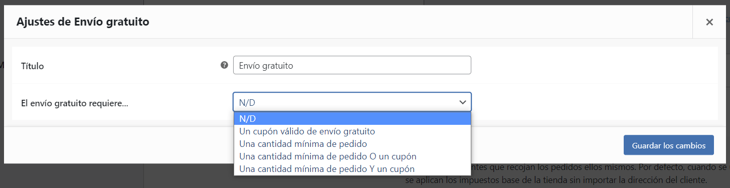 Envío Gratuito - WooCommerce