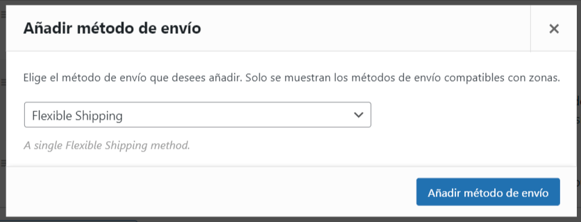 Añadir método de envío flexible