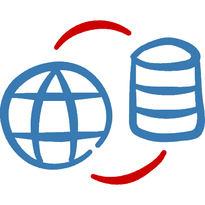 Traslado WordPress Gratuito icono mundo y base de datos