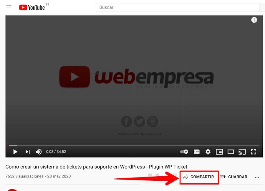 Compartir video Youtube