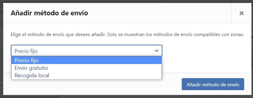 Método de envío