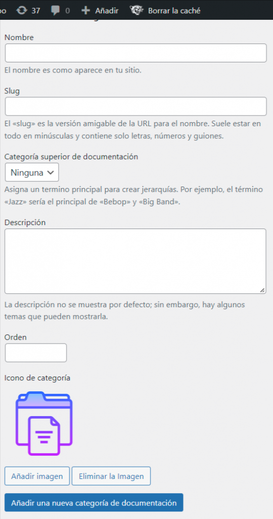 crear categorías de wiki en WordPress