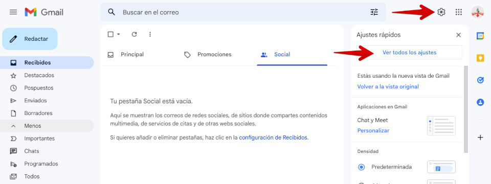 Ajustes Gmail