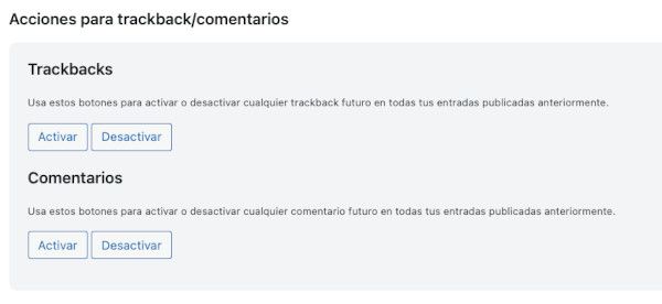 Ajustes trackback/comentarios