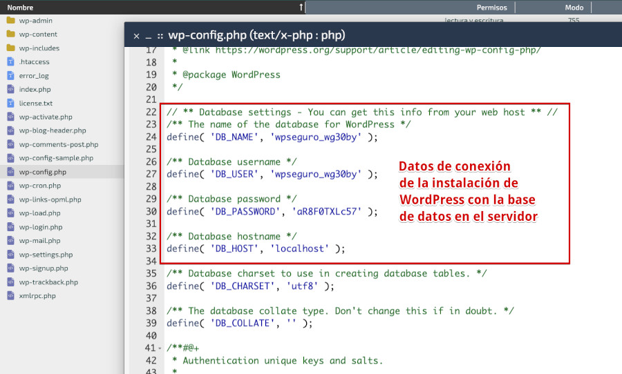 Archivo wp-config.php