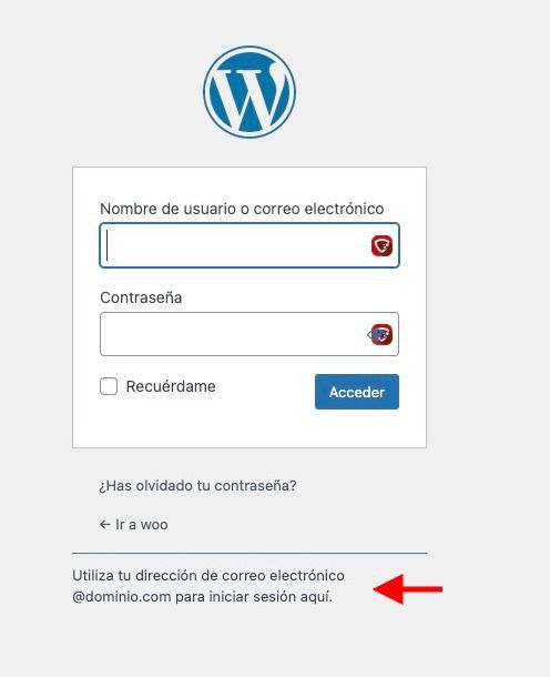 Aviso con un hook en el pie del formulario de acceso