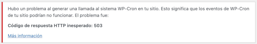 Código de respuesta HTTP inesperado: 503