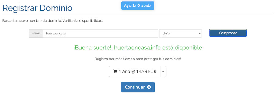 Comprar un dominio y registrarlo