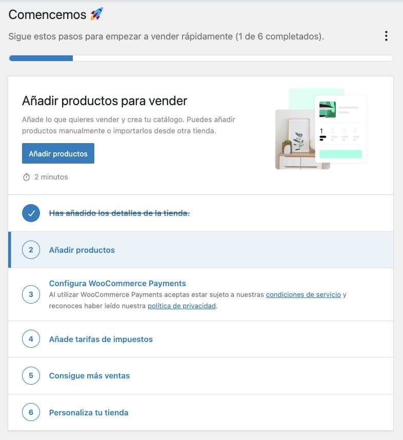 Configuración de WooCommerce guiada paso a paso