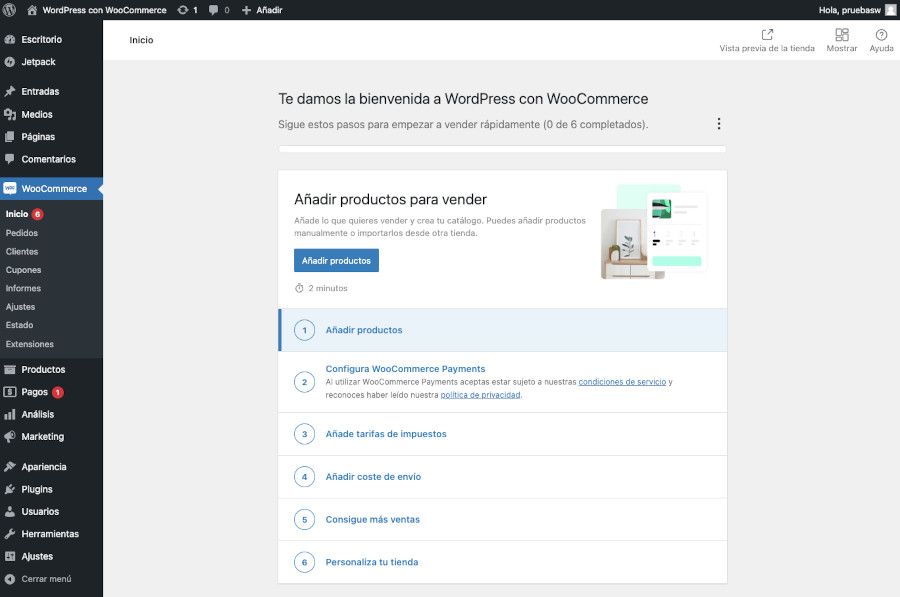 Configurar WooCommerce - Ajustes