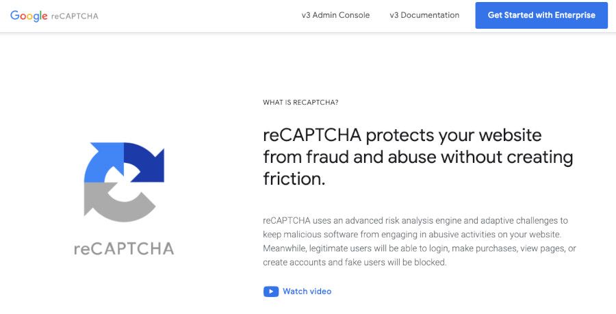 Consola de Administración de Google reCAPTCHA