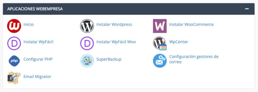 cPanel - Aplicaciones Webempresa