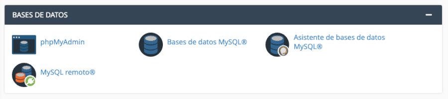 cPanel - Bases de datos