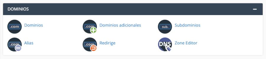 cPanel - Dominios