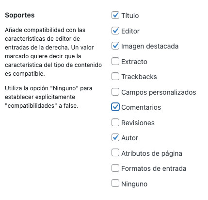 Campos adicionales disponibles en el CPT