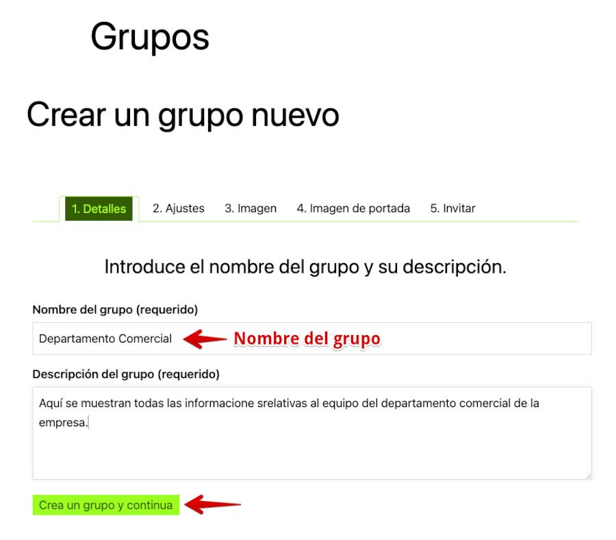 Crear grupos BuddyPress