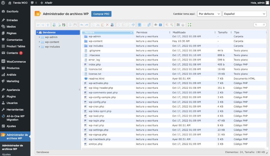 dashboard File Manager