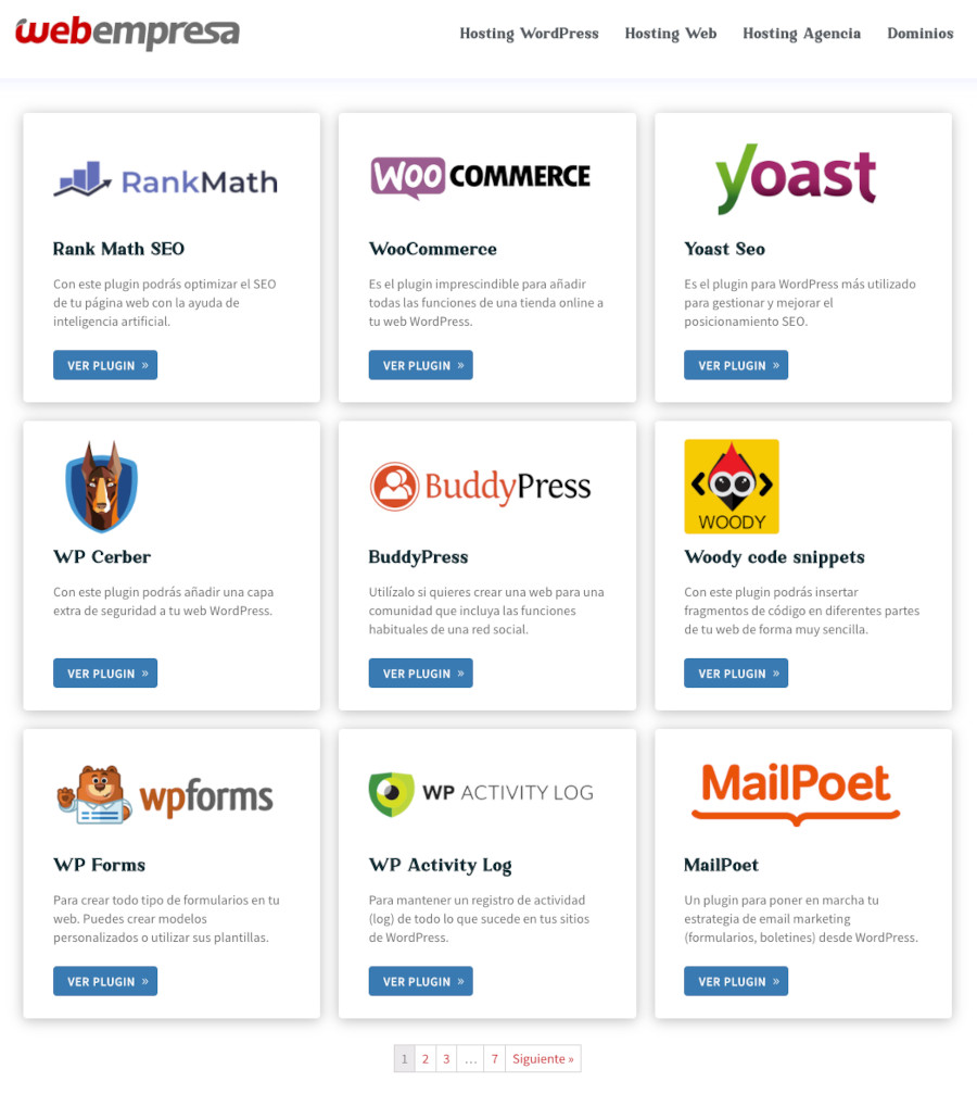Directorio de Plugins de WordPress en Webempresa