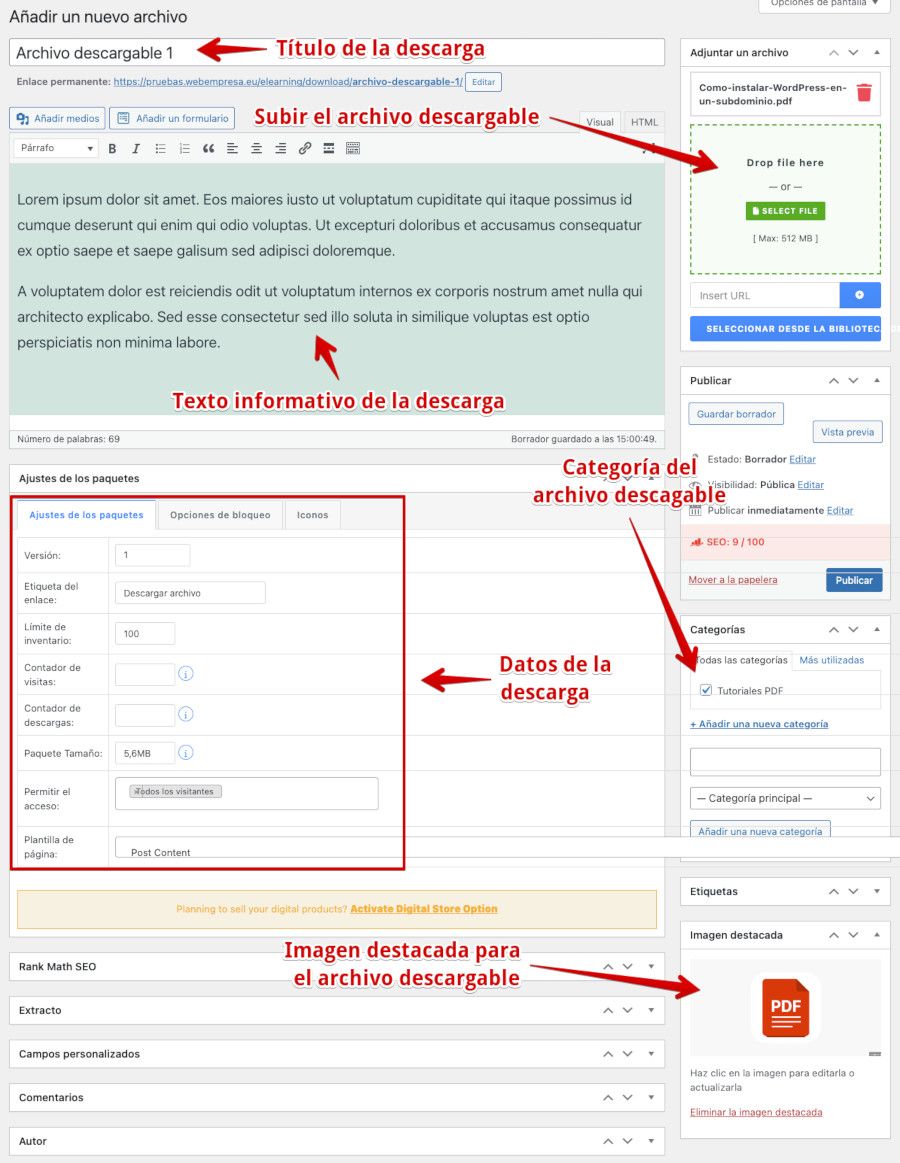 Crear un archivo descargable con Download Manager