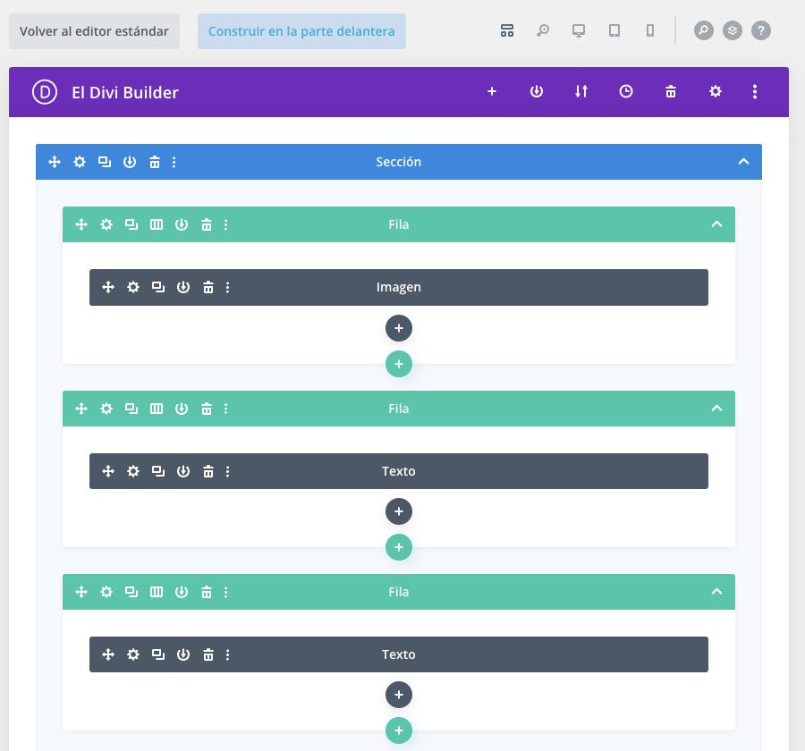 Editor Divi en páginas de WordPress