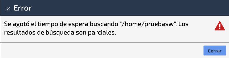 Error de busqueda - Tiempo de espera agotado