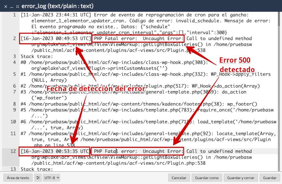 Editar error_log para buscar errores 500