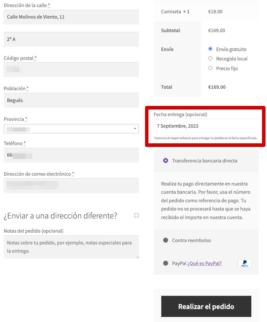 Fecha de entrega en checkout de una compra - Order Delivery Date for WooCommerce