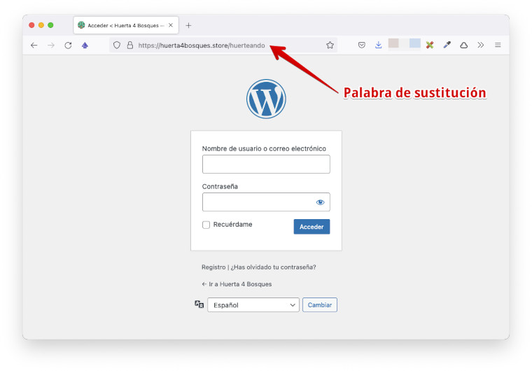 Formulario de acceso de WordPress