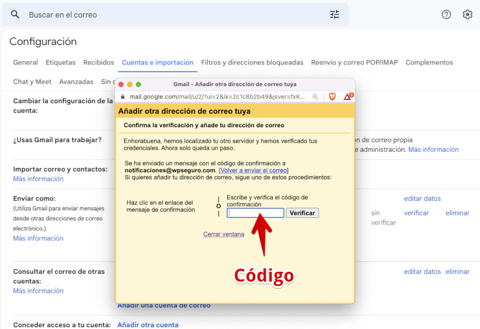Confirmar con código