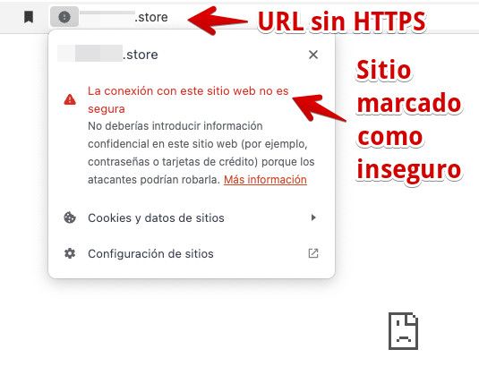 Sitio web marcado como no seguro por Google