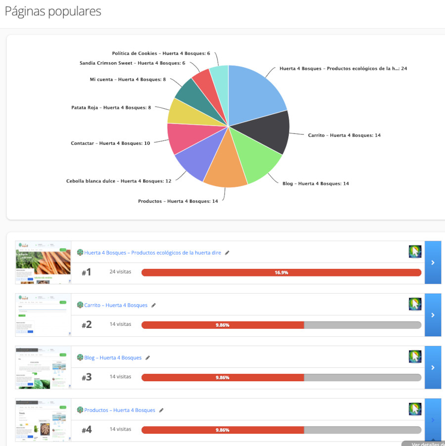 Páginas más populares visitadas