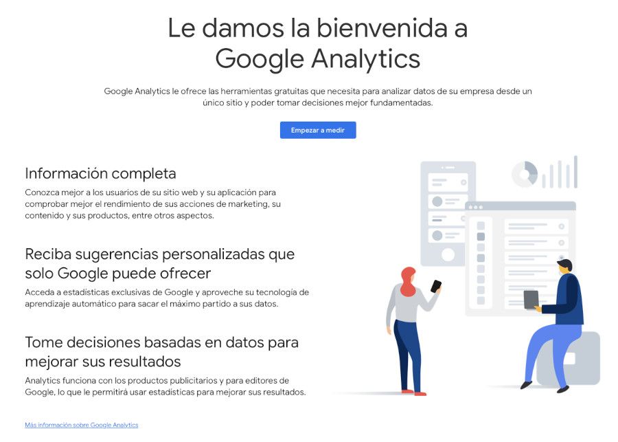Sitio web de Google Analytics