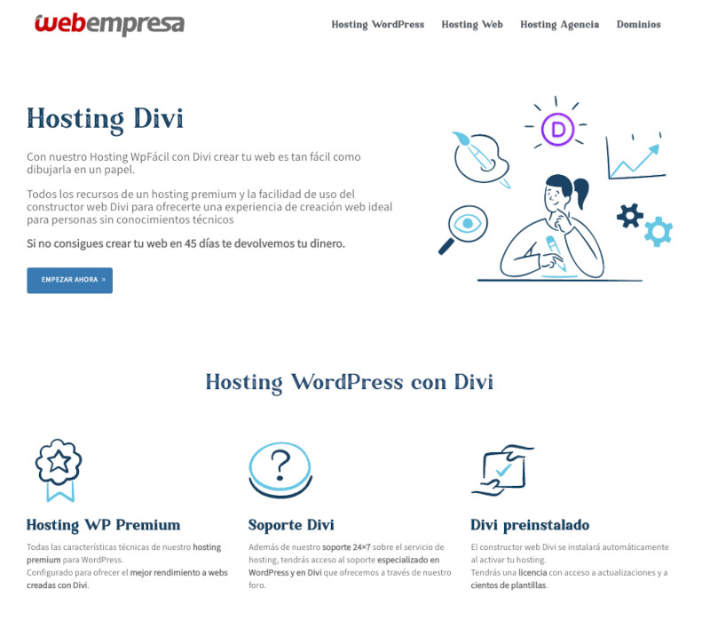Hosting Divi de Webempresa