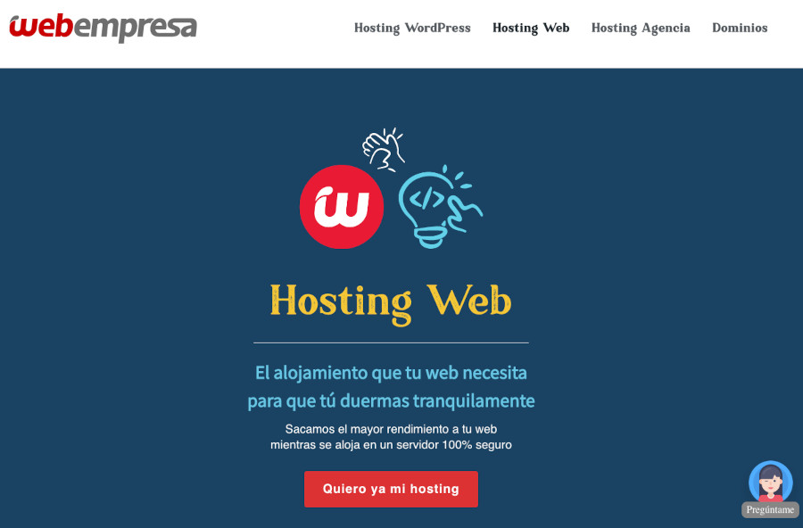 Hosting web de Webempresa