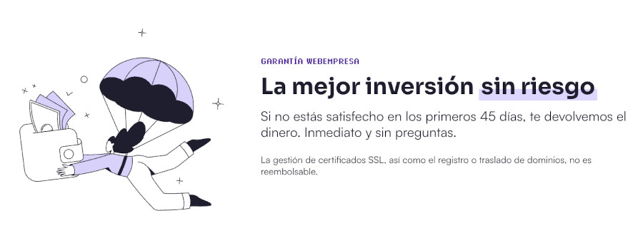 Hosting WordPress Webempresa - Planes - Devolución