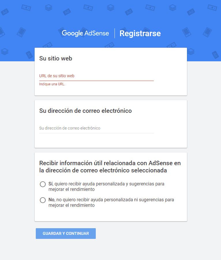 Registro en Google AdSense