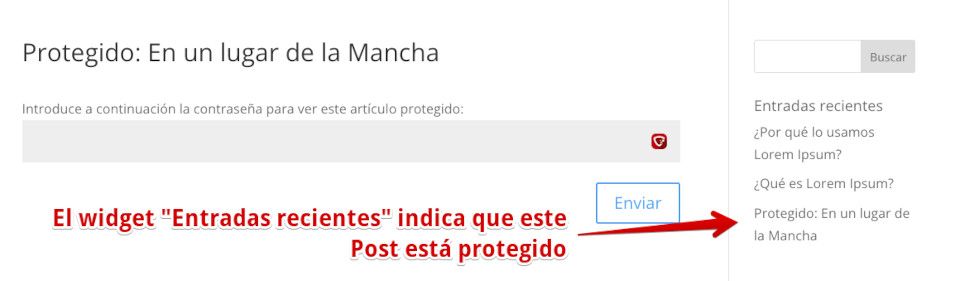 Widget que muestra también Post protegidos