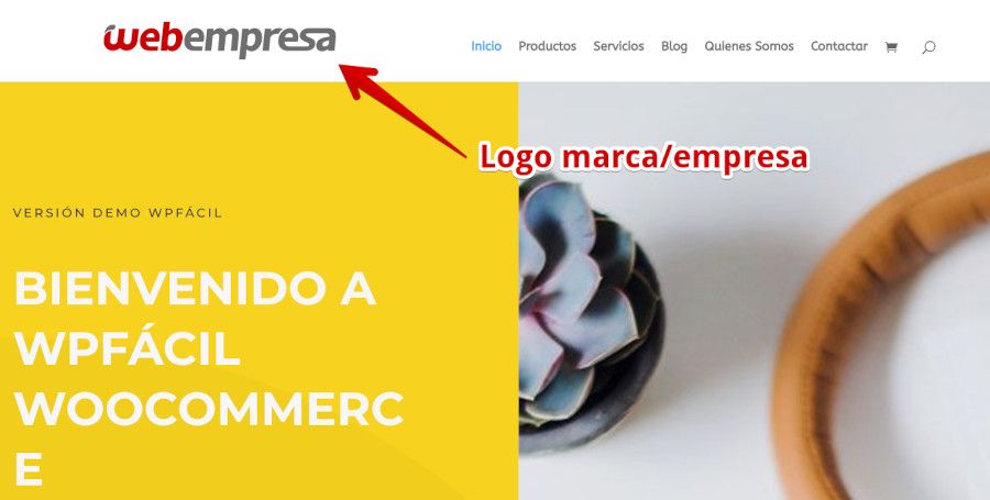 Logotipo de tu marca o empresa en la cabecera